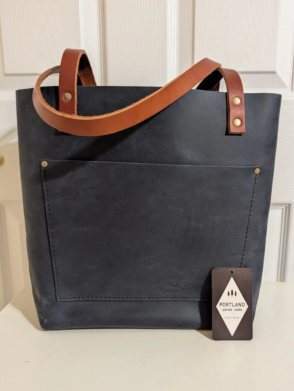 EUC Portland Leather Blue Medium Tote